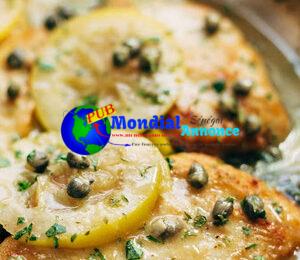 Piccata de poule au citron avec recettes de pain grillé