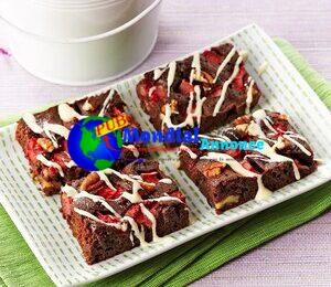 Brownies au fudge et aux fraises