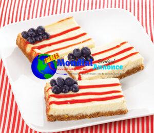 Carrés de cheesecake américains