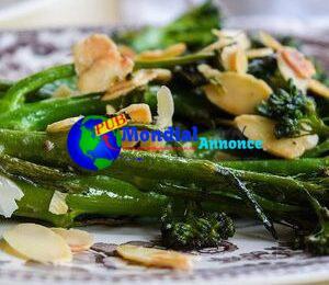 Brocoli à tiges tendres (Broccolini) aux amandes et au beurre d'anchois