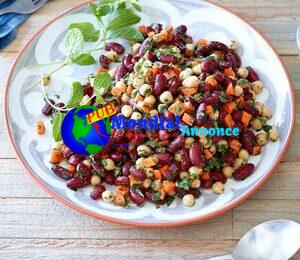 Salade marocaine de haricots rouges et de pois chiches