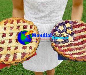 Tarte aux cerises drapeau américain