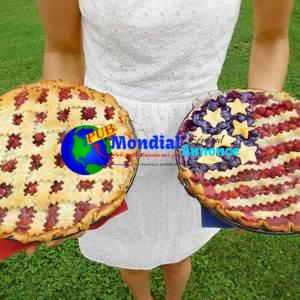 Tarte aux cerises drapeau américain