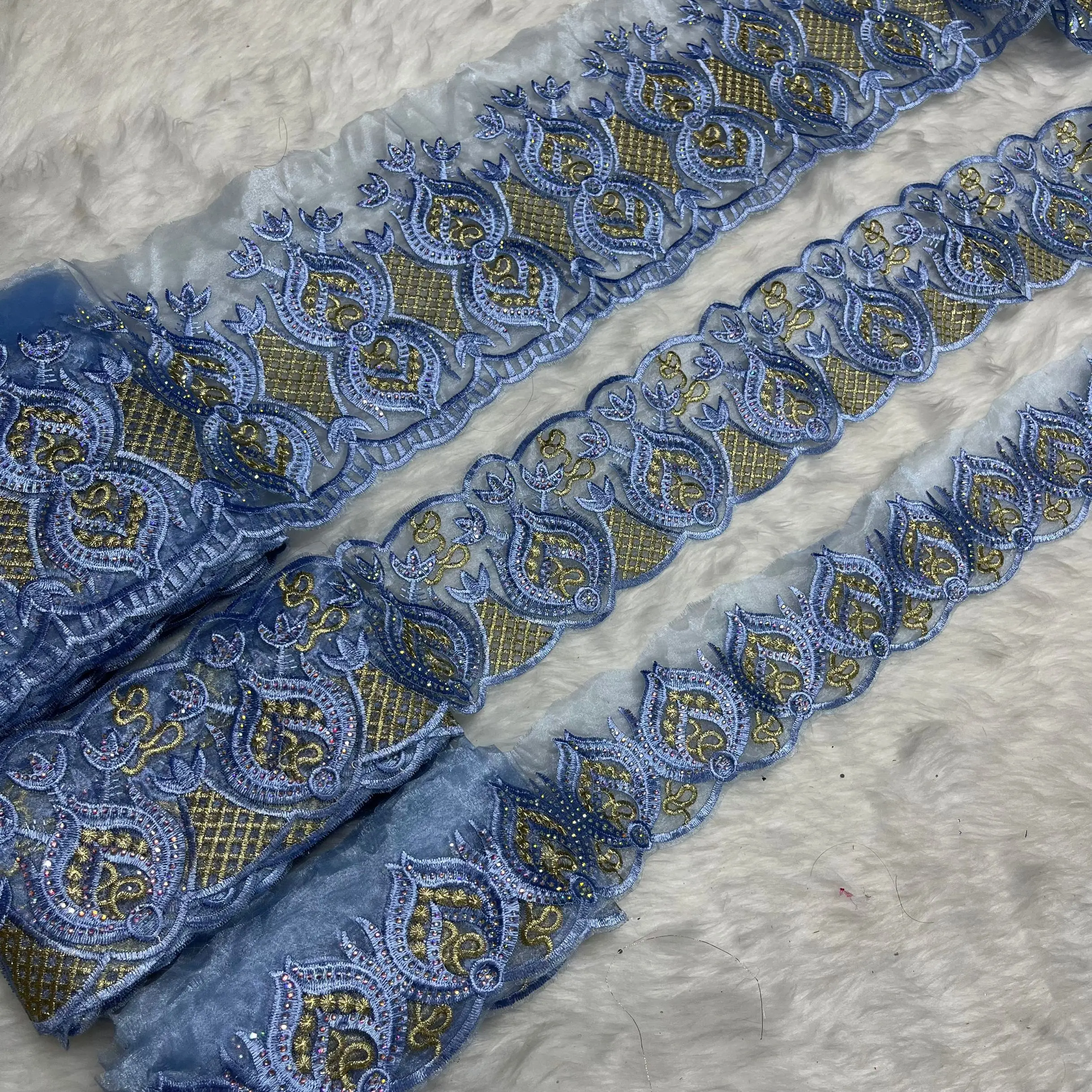15 Yards Embroidered Ribbon For Crafts Nigeria Women Wedding Clotthing Decoration Guipure Ribbon Dry Laces DIY Craft&Sewing