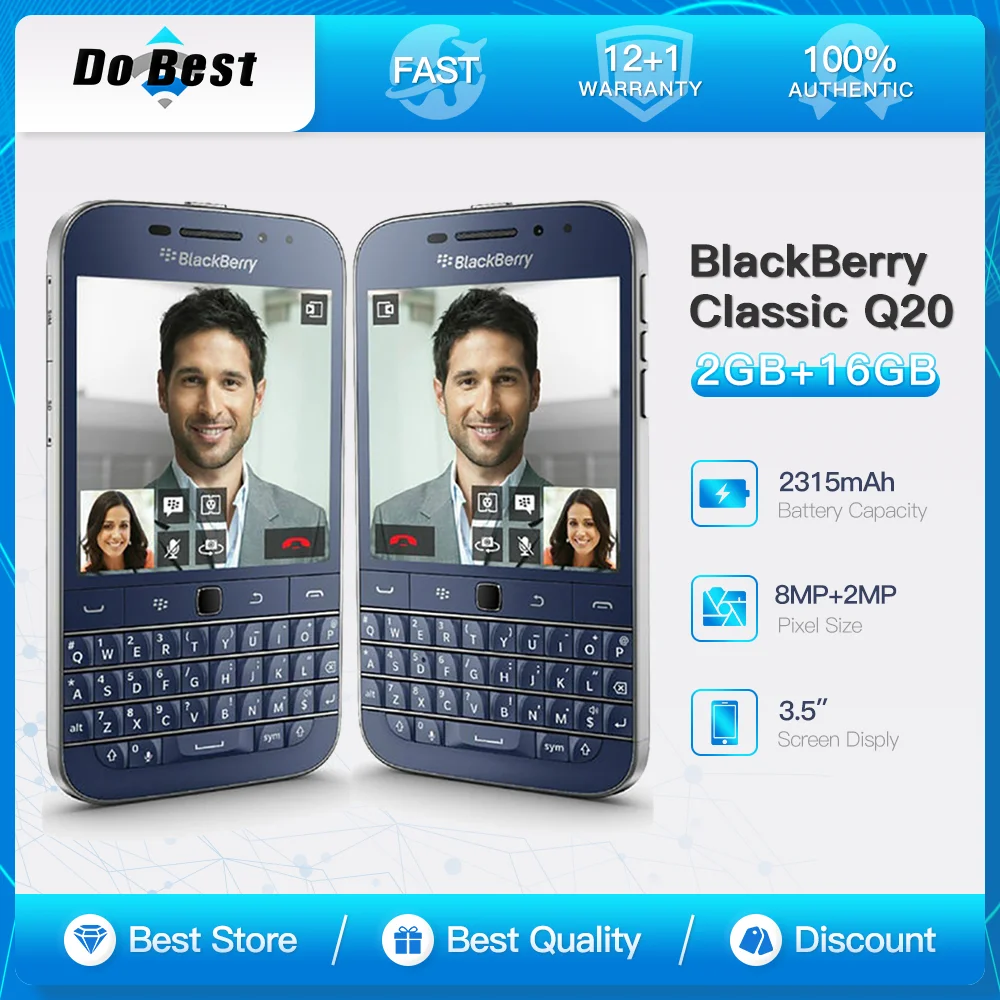 Original BlackBerry Q20 4G LTE Mobile Phone Referbished-95%New 3.5\