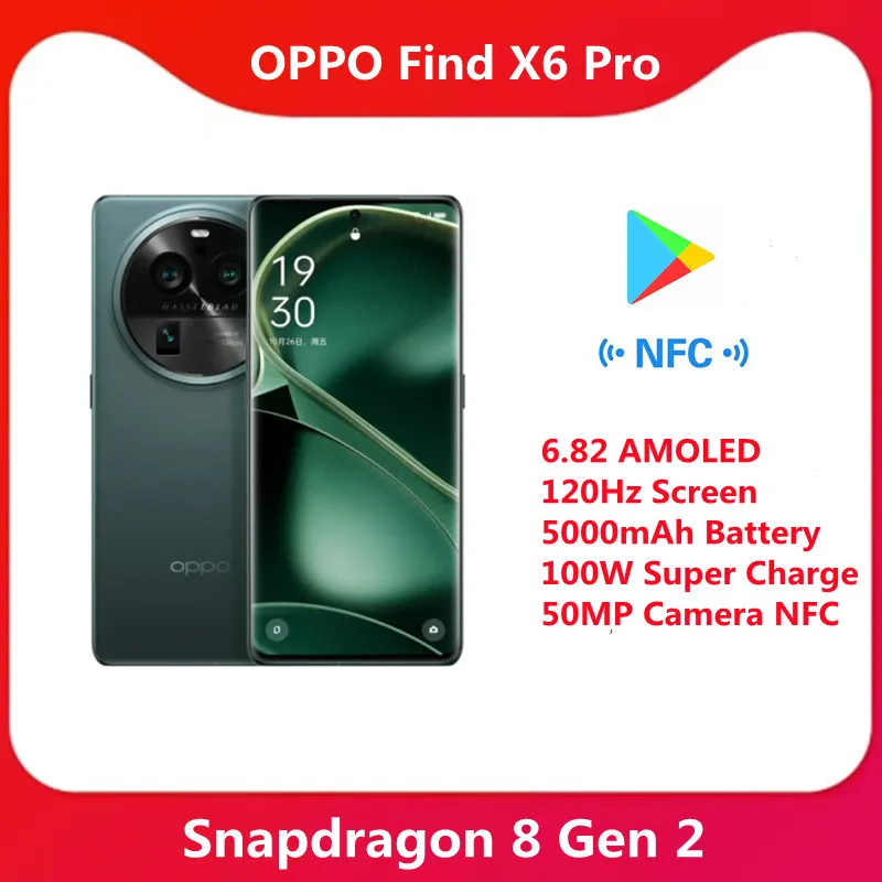 OPPO Find X6 Pro 5G  Snapdragon 8 Gen 2 6.82 AMOLED 120Hz Screen  5000mAh Battery 100W Super Charge 50MP Camera NFC