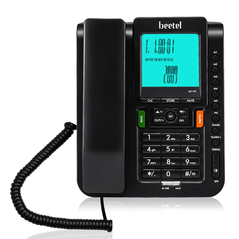 1Pc Landline Phone Caller ID Dual Interface Iandline Telephone Desk Display Number Storage For Home Office Hotel Restaurant