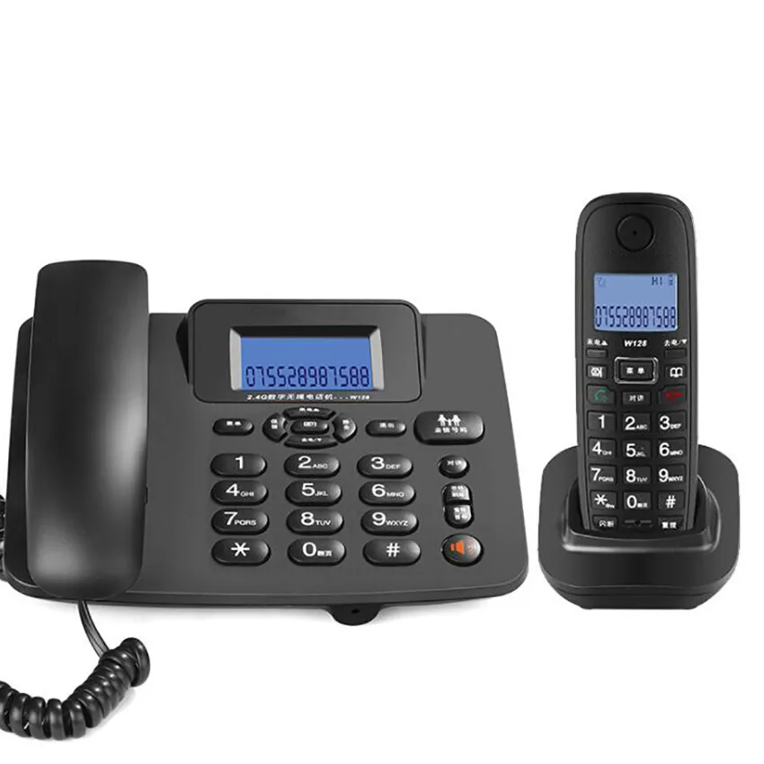 2.4G Corded/Cordless Phone System with 1 Handset – Answering Machine, 3-Way Conference, 300M Long Range, Wireless Telephone