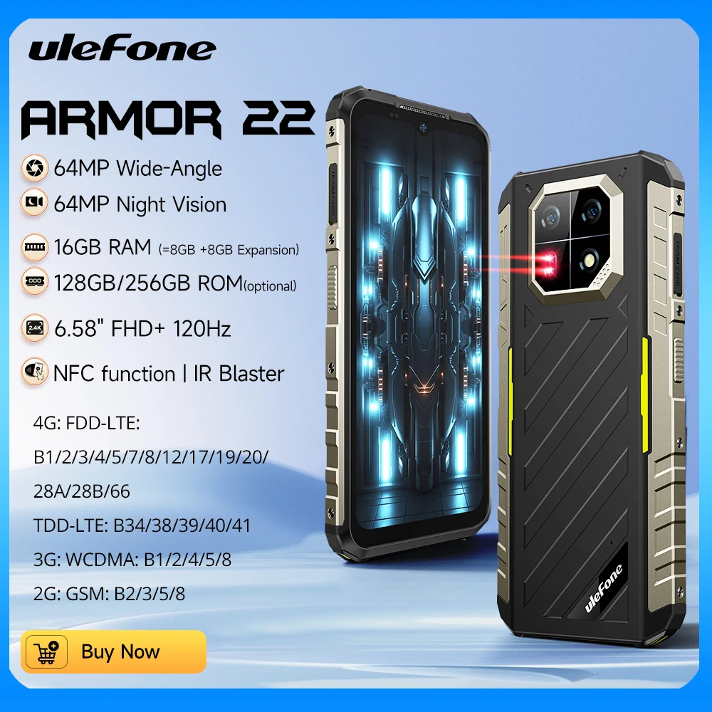 (2023 NEW)Ulefone Armor 22 Android 13,16GB (8+8GB RAM ),128GB/256GB ROM, 6.58\
