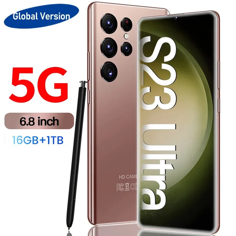 2023 New Smartphone S23 Ultra 5G Original Mobile Phone 6800mAh 16+1TB 6.8inch HD Screen Face Unlock Dual SIM Cards Cell phone