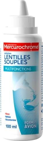 Mercurochrome – Solution Lentilles Souples Multifonctions, Format Avion – 100ml