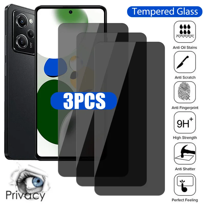 3PCS Anti-spy Screen Protector for Redmi Note 10 11 12 9 8 7 Pro 11S 10S 9S Plus 5G Privacy Glass for Redmi 10C 9 9A 9C Glass