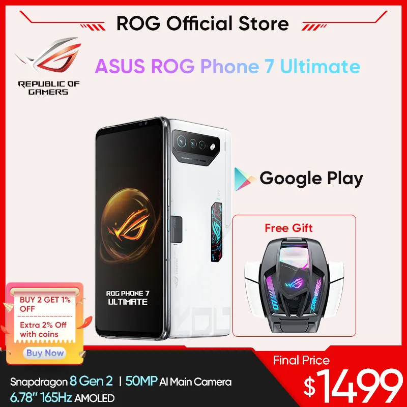 ASUS ROG Phone 7/7 Ultimate Gaming Phone Snapdragon 8 Gen 2 165Hz AMOLED Support Google Play ROG 7 Pro