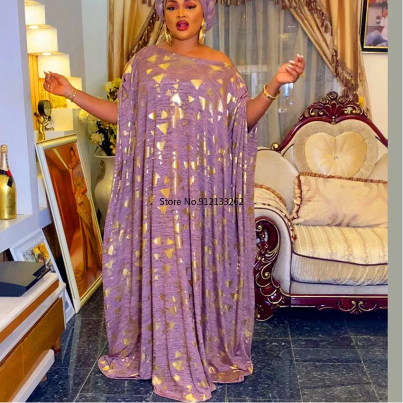 African Dresses for Women Vetement Femme 2023 Summer Dashiki Gold Stamp Boubou Robe Africain Femme Abaya Dubai Long Kaftan Dress