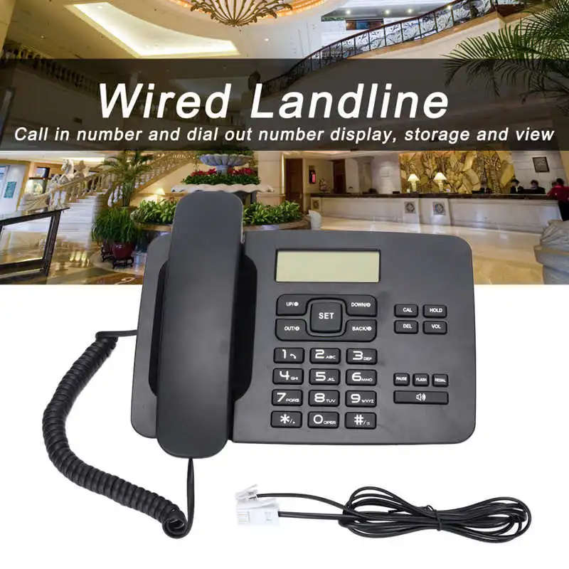 Corded Telephone Caller ID Semi Hands Free Adjustable Volume Wired Landline with LCD Display for Office Home Hotel just for UK