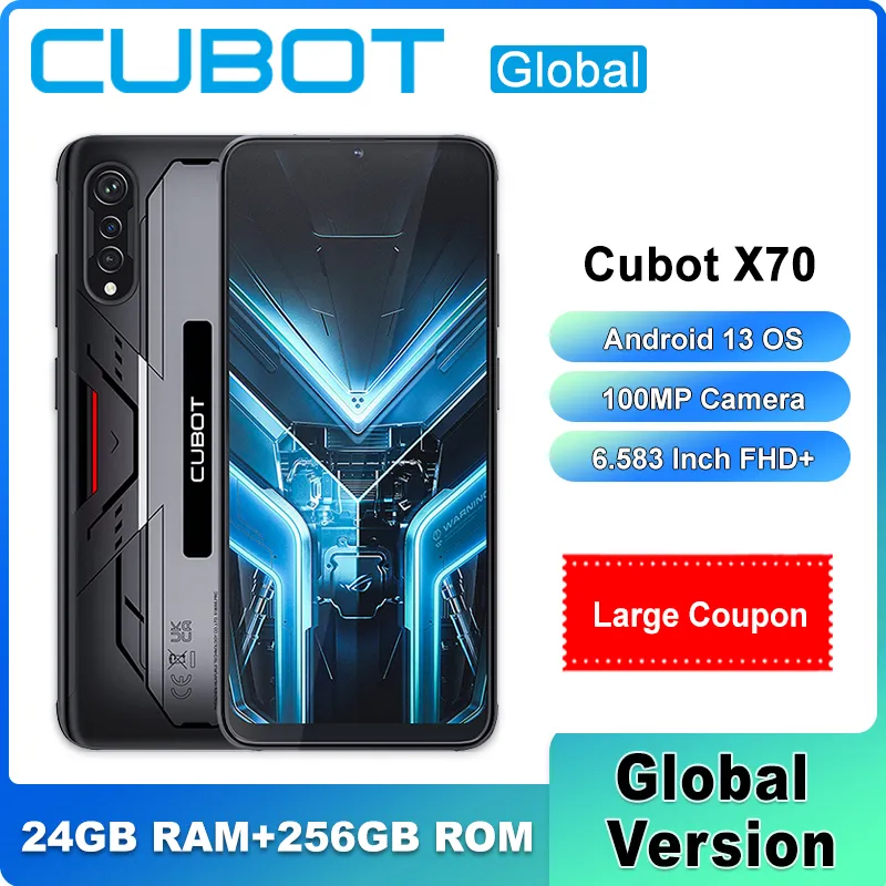 Cubot X70 6.583 Inch FHD+ Screen Android 13 Smartphone 24GB+256GB 100MP Camera NFC 5200mAh Battery  Dual SIM Phone