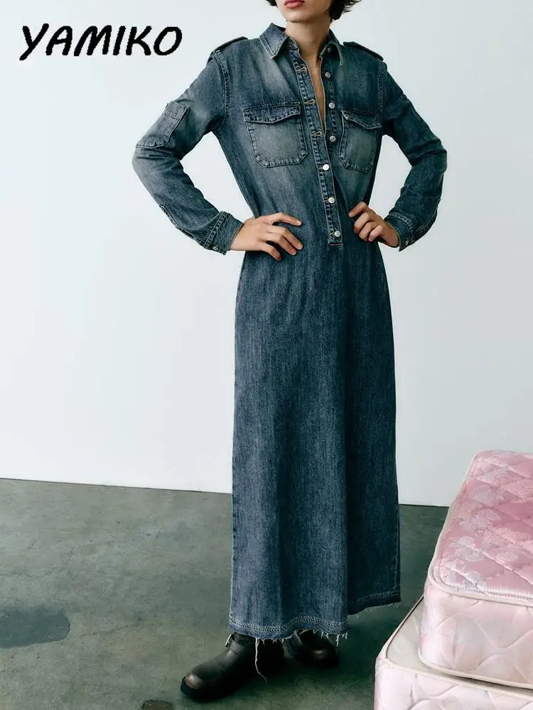 Denim-Womens-Pretty-Dress-Lapel-Collar-Long-Sleeve-With-Pocket-Back-Split-Front-Button-Midi-Dresses.jpg