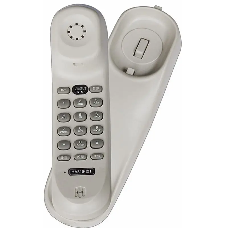 Fixed Landline Home Portable Mini Phone Wall Telephone Hanging Telephone 2 in 1 Push Button Landline Phone