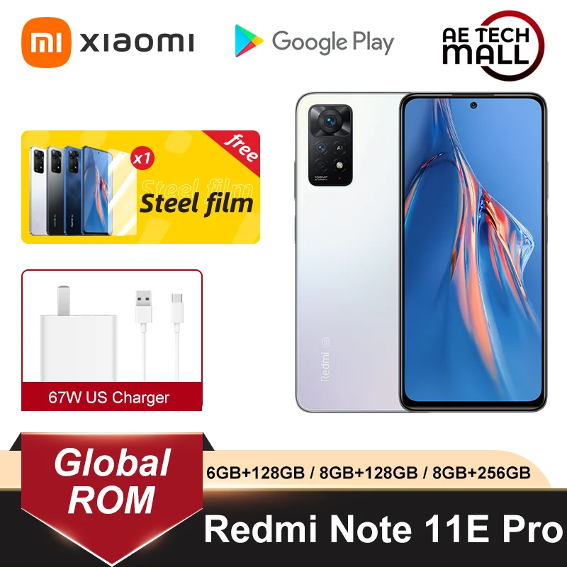 Global ROM Xiaomi Redmi Note 11E Pro 5G 11 Pro 6GB/128GB Snapdragon 695 108MP Camera 120Hz AMOLED Display 67W Charger