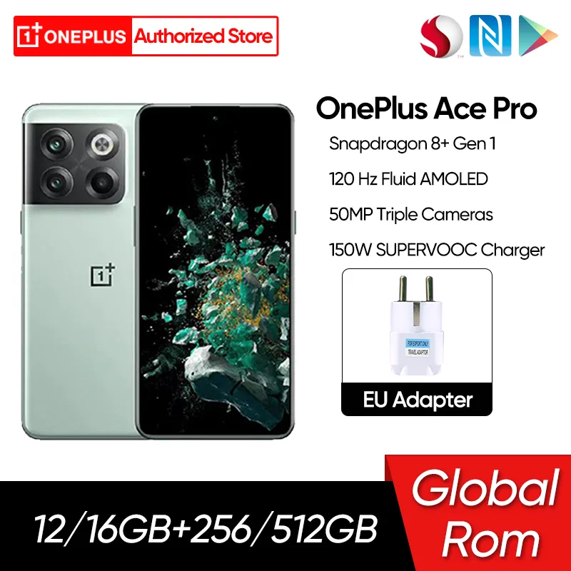 Global Rom OnePlus Ace Pro 5G 10T 150W SUPERVOOC Charge 4800mAh 6.7 120Hz AMOLED Display 50MP Camera NFC