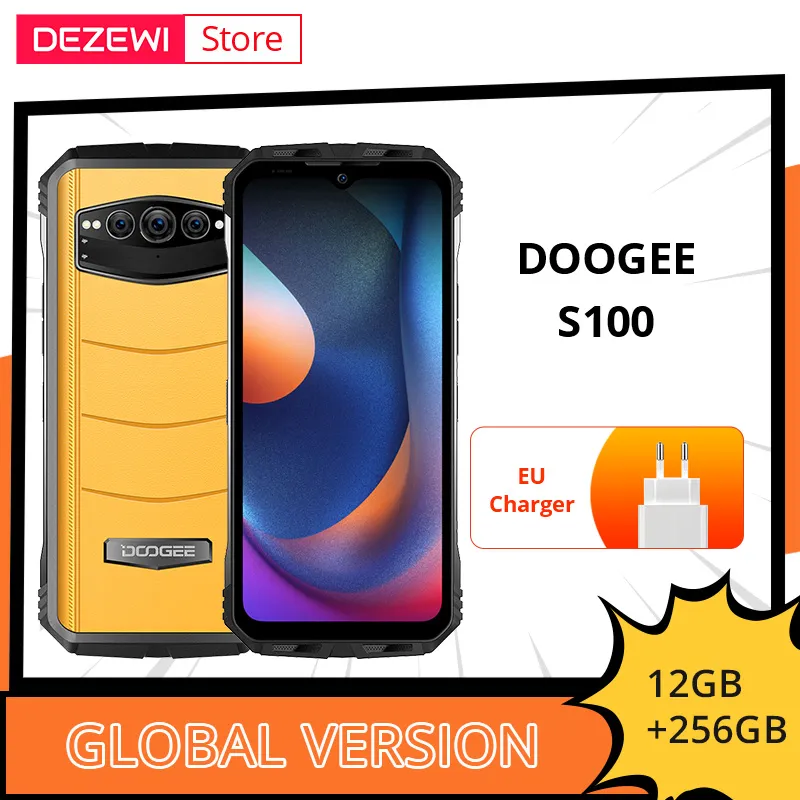 Global Version DOOGEE S100 Smartphone Helio G99 Octa Core 108MP Camera 10080mAh Battery 6.58\