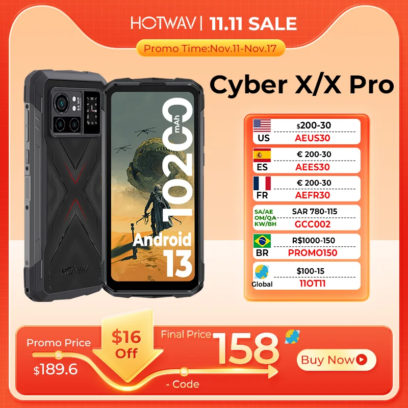 Global Version HOTWAV Cyber X Pro Waterproof Coming 6.78\