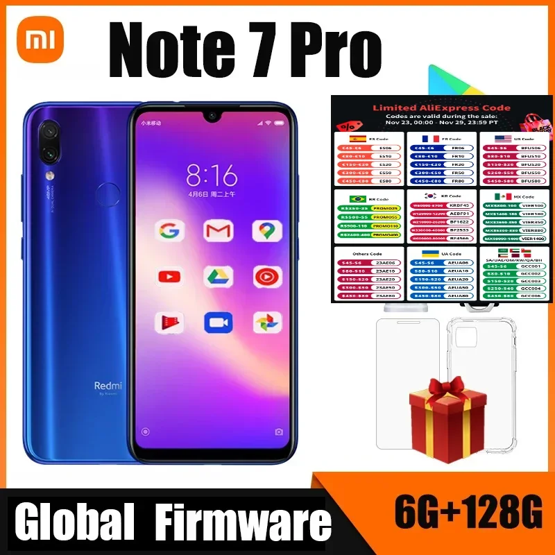 Global version Xiaomi Redmi note 7 pro cellphone Snapdragon 675 with 48.0 MP Camera Fingerprint