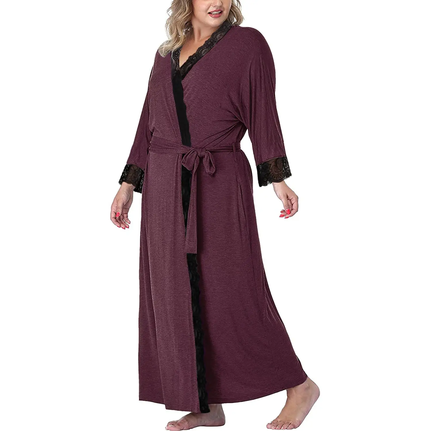 HOT Women’s Plus Size Robes Long Lightweight Knit Bathrobe Sleepwear