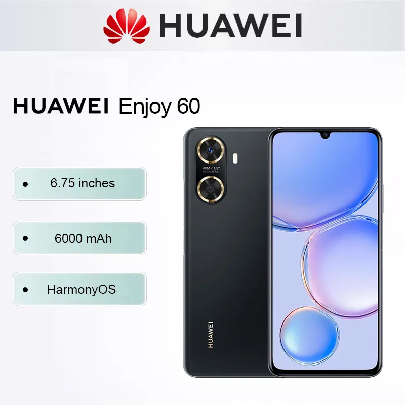 HUAWEI Enjoy 60 Smartphone HarmonyOS 6.75 inch TFT LCD Dual SIM 6000 mAh Battery Mobile phones 48MP Camera Original Cell phone