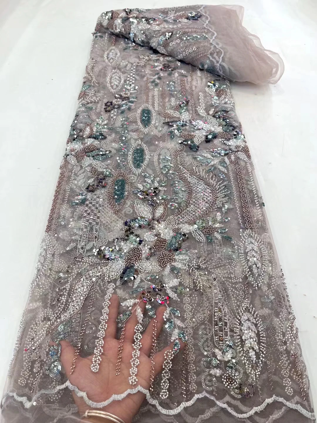 Hot Sale Wedding Party Dresses For Women Nigeria Fashion Design Top Quality Embroidery Net Lace Beads With Sequins in 2023