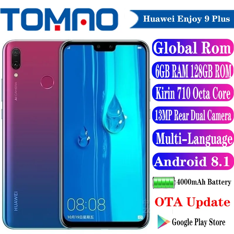 HuaWei Y9 2019 Enjoy 9 Plus Global Rom MobilePhone Octa Core Kirin 710 4000mAh 6.5\