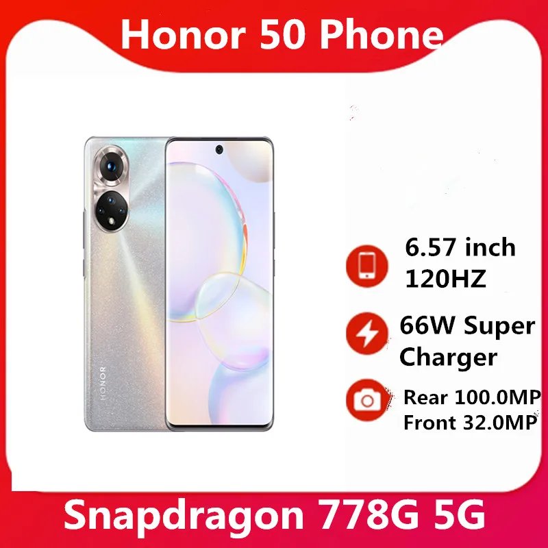 In Stock Honor 50 5G Smart Phone 100.0MP Rear Camera 6.57\