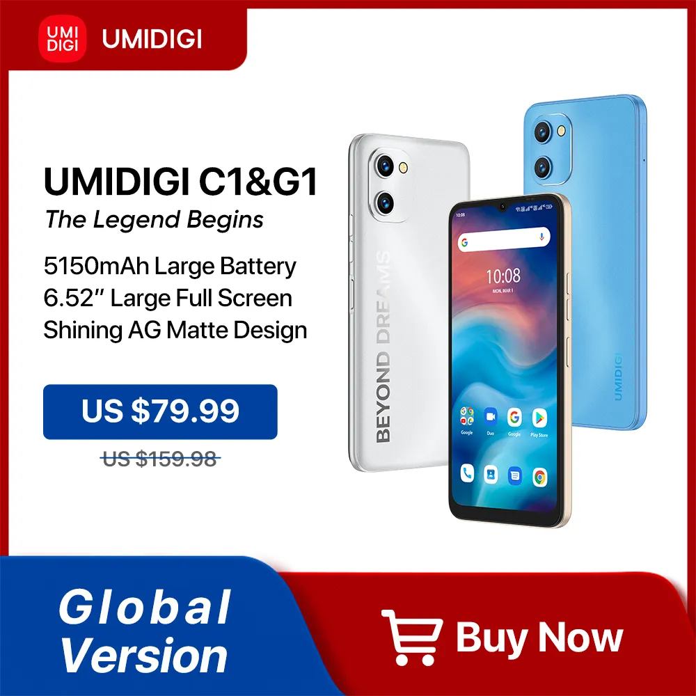 In Stock UMIDIGI C1&G1 Phone, Android 12 Go Smartphone, Unlocked 2GB 32GB 6.52\