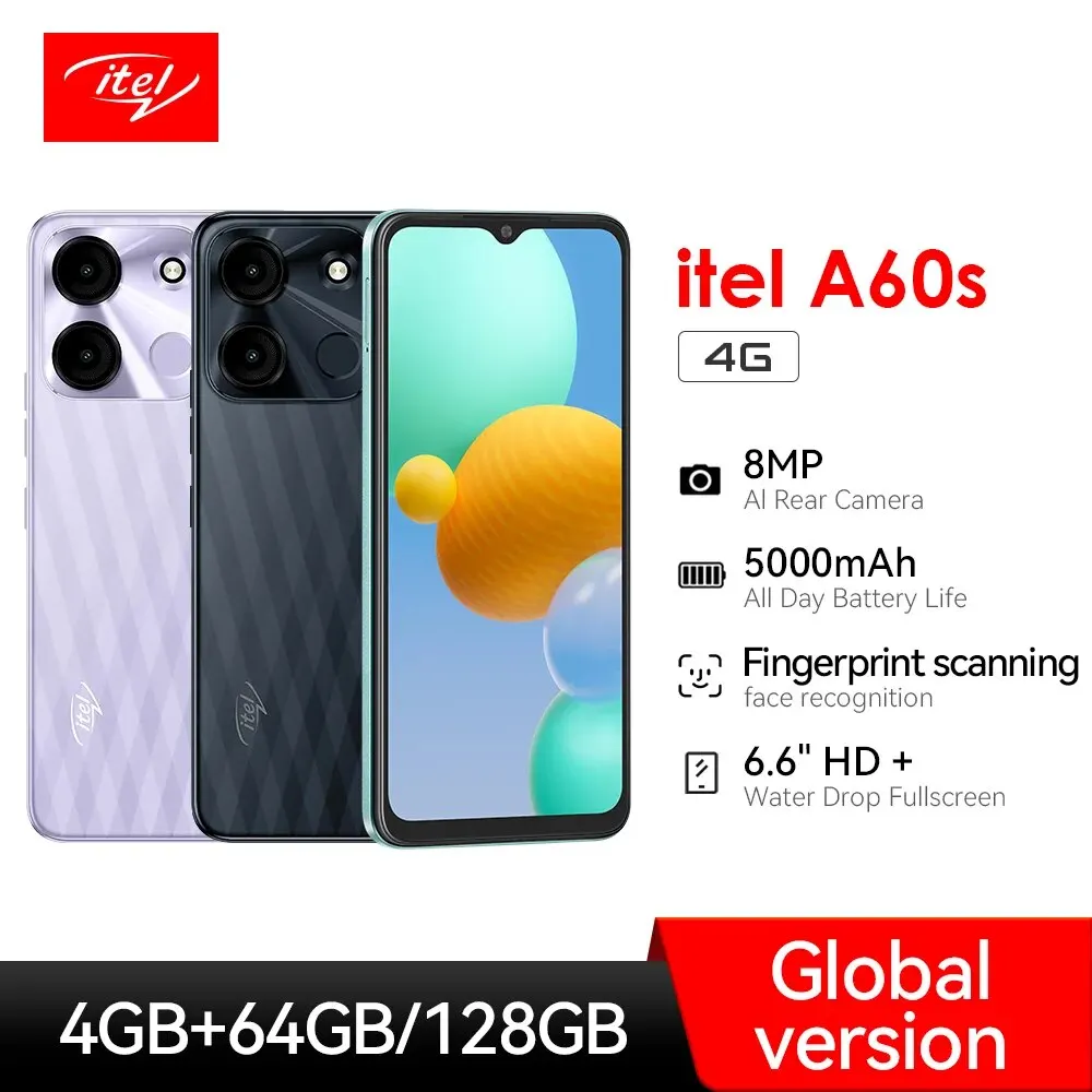 Itel EU Version A60S Smartphone 4G Android 12 Cell Phone 6.6\