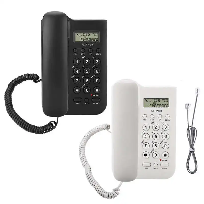 KX-T076 Home Hotel Wired Desktop Wall Phone Office Landline Telephone Black White telefono fijo para casa home phone Telephone