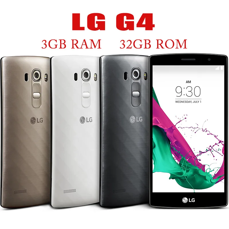 LG G4 H815/H810/H818 Dual Smartphone Quad Core 32GB ROM 3GB RAM Unlocked Original 16.0 MP Camera 5.5” Moblie 4G LTE Cell Phone