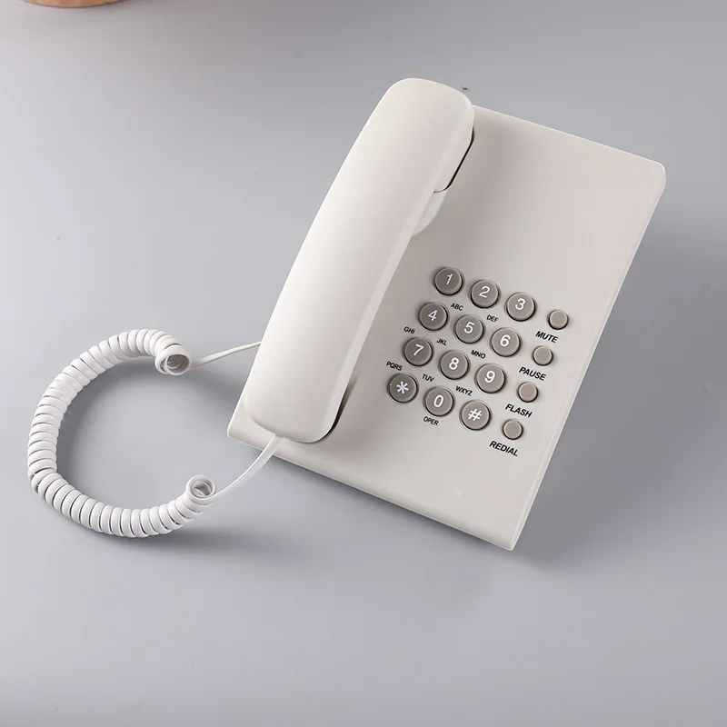 Landline Telephones with Cord Classic Basic Single Desk Home Telephone with Mute Pause Flash Redial Corded Home Hotel Phone