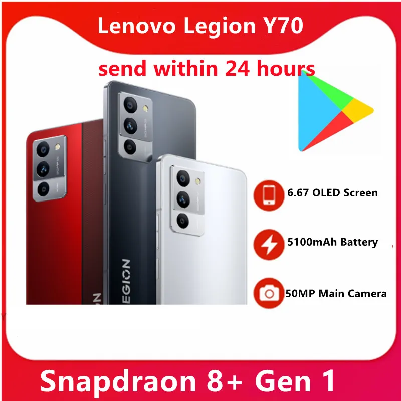 Lenovo Legion Y70 5G Smart Phone Snapdraon 8+ Gen 1 6.67” OLED Screen 5100mAh Battery 50MP Main Camera NFC Google Play Store