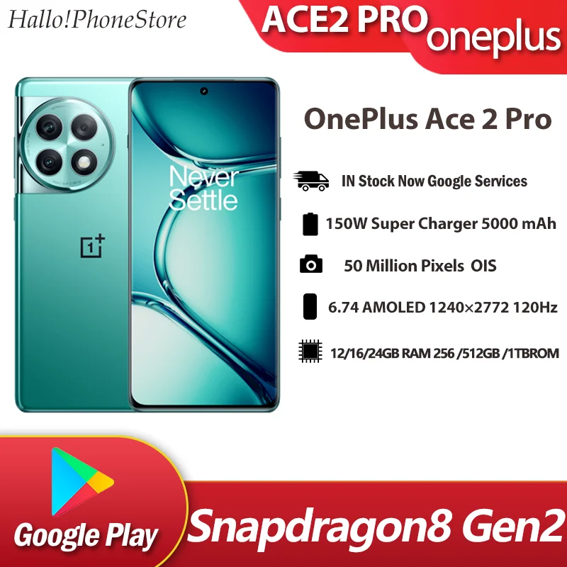 NEW OnePlus Ace 2 Pro 5G  Snapdragon8 Gen 2 6.74inch 3D 120HZ AMOLED 5000mAh 150W SuperVOOC Charge 50MP NFC Wi-Fi7