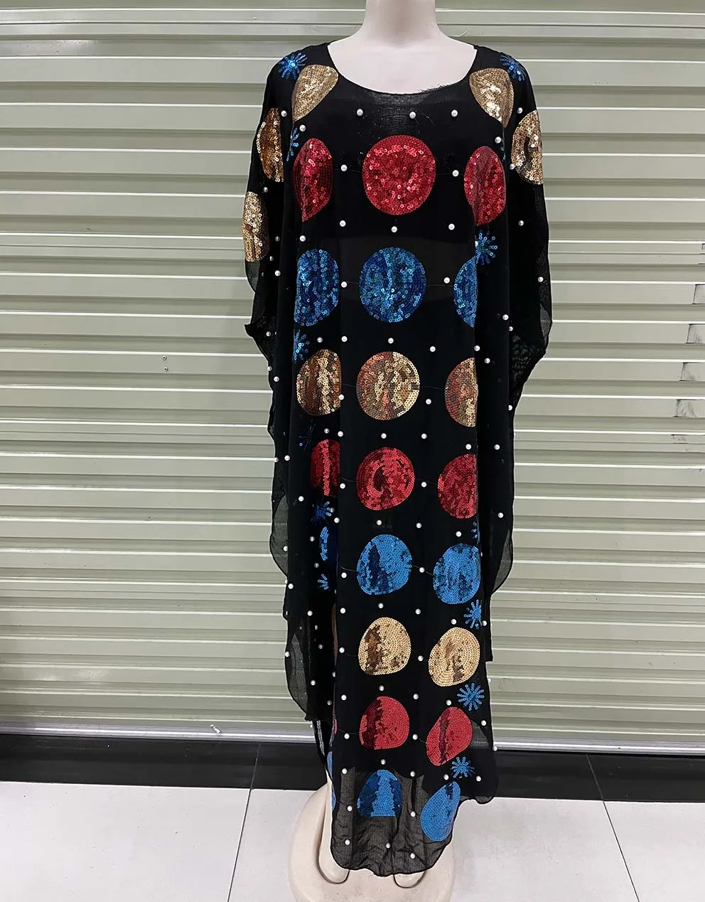 New Style African Women’s Clothing Dashiki Abaya Fashion Sequins Loose Dress Free Size One Piece