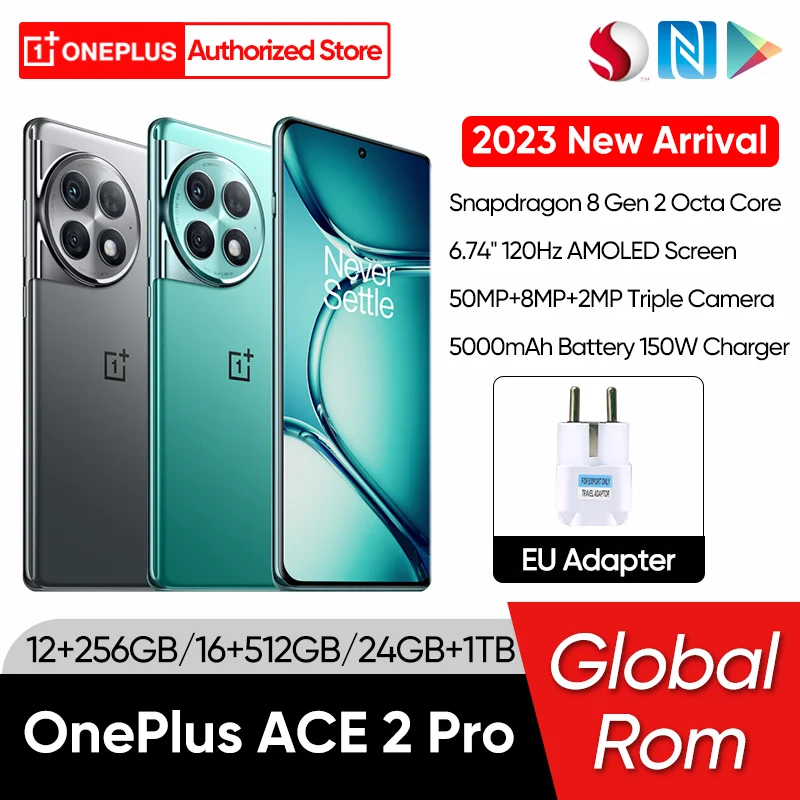 Oneplus ACE 2 Pro 5G Global Rom Snapdragon 8 Gen 2 6.74” 120Hz AMOLED Display Screen 5000mAh Battery 150W SUPERVOOC Charge