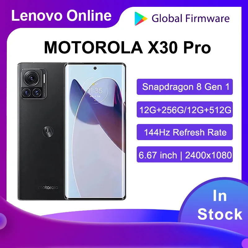 Original Lenovo  Moto X30 Pro 5G Smartphone Snapdragon8 200MP Samsung HP1 OIS 4450mAh 125W SUPERVOOC 6.67” 144Hz