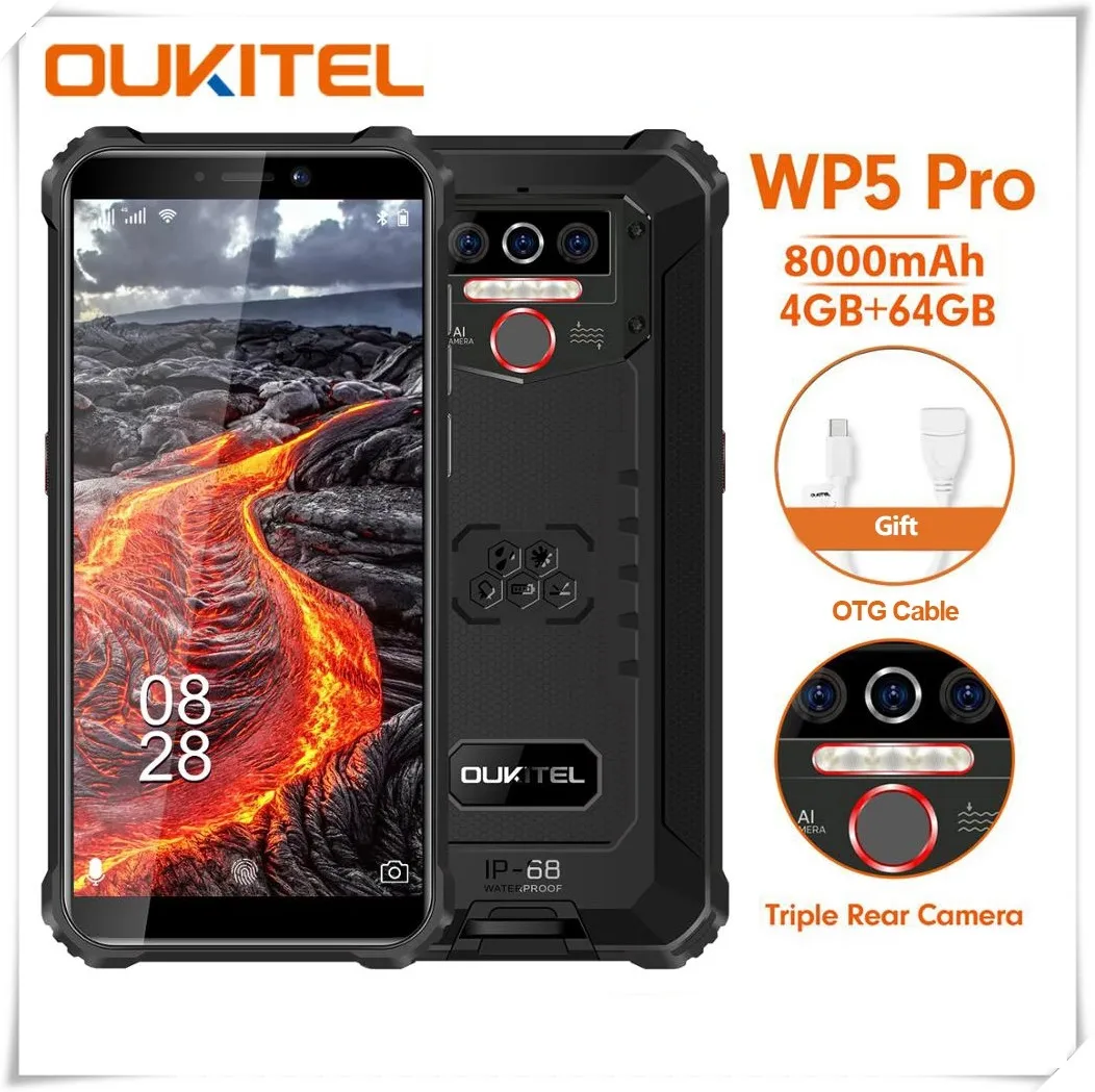 Original OUKITEL WP5 Pro IP68 Smartphone 4GB 64GB 8000mAh 5.5\