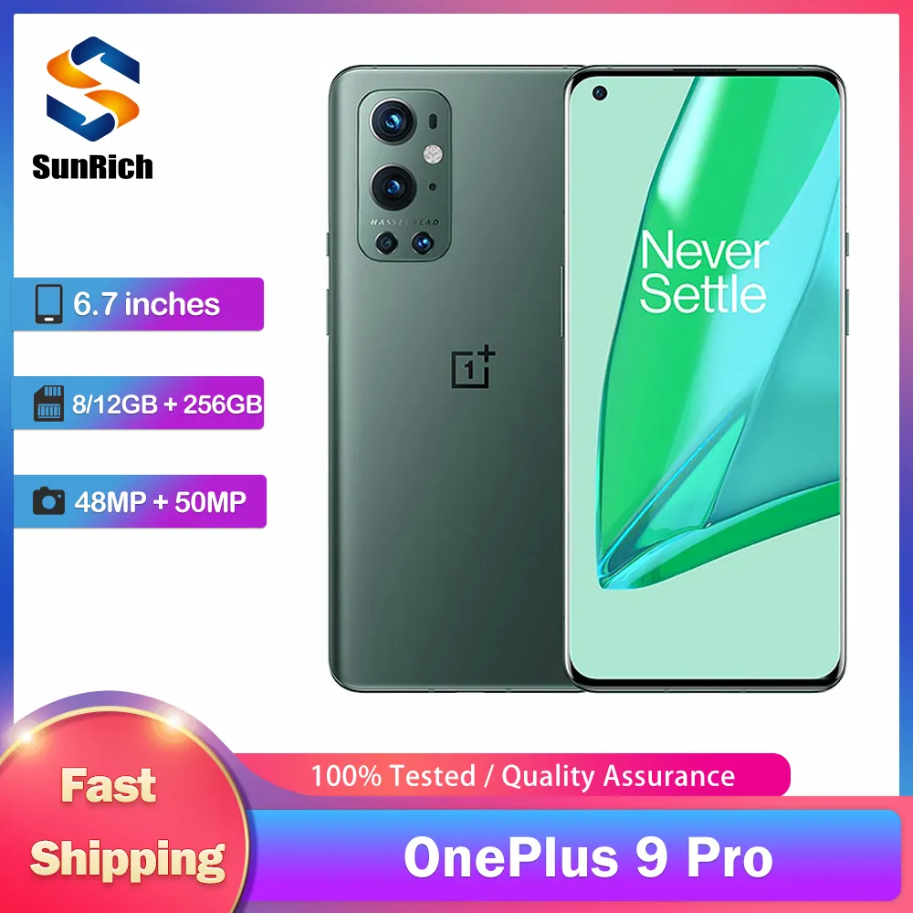 Original OnePlus 9 Pro 5G Mobile Phone Dual SIM NFC 6.7” 8GB/12GB RAM 256GB ROM 48MP+50MP+2M+8MP 8K@30fps Octa-Core SmartPhone