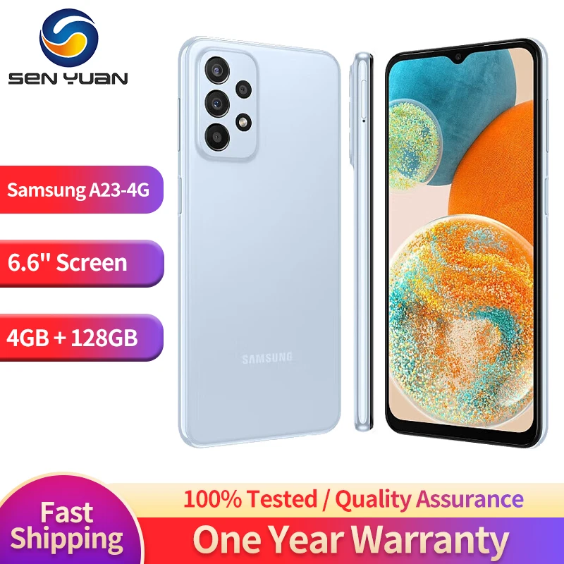 Original Samsung Galaxy A23 A235N 4G Mobile Phone NFC 6.6” 4GB RAM 128GB ROM CellPhone Quad Rear Camera Octa Core Smartphone