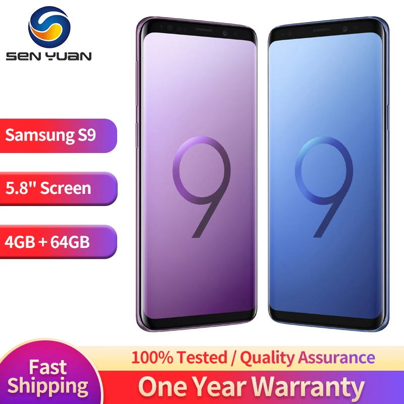 Original Samsung Galaxy S9 G960F G960U1 4G LTE Mobile Phone 5.8\