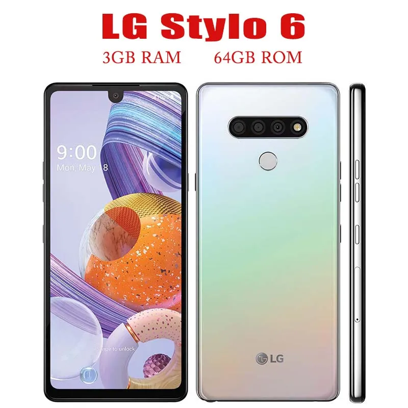 Original Unlocked LG Stylo 6 Q730TM 64GB ROM 3GB RAM Mobile 4G LTE Quad Core Smartphone Rear Camera 13MP 6.8\