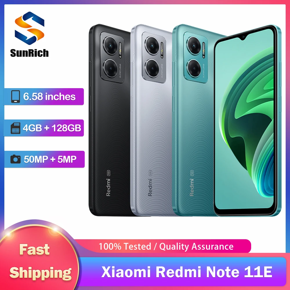 Original Xiaomi Redmi Note 11E / 11 Prime 5G Mobile Phone Dual SIM 6.58” 4/6GB RAM 128GB ROM 50MP Octa-Core Android SmartPhone