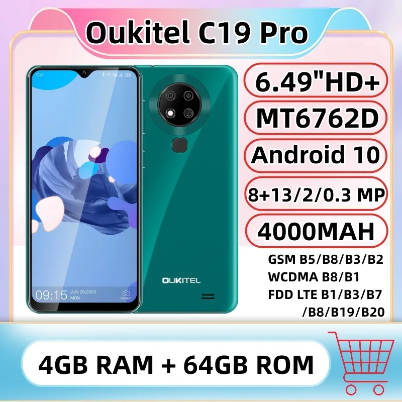 Oukitel C19 Pro Smartphone 4GB RAM 64GB ROM 6.49\