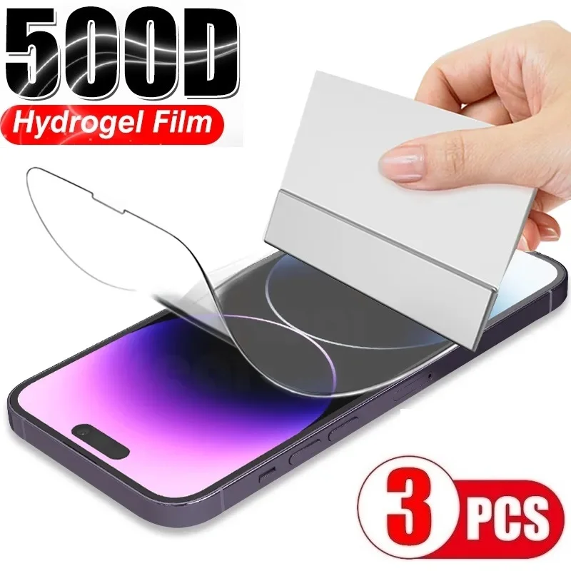 Protective Hydrogel Film for iPhone 14 Pro Max 14 Plus 13 12 11 Pro X XS Max XR 6 7 8 Plus(Not Glass) Screen Protector Film Foil